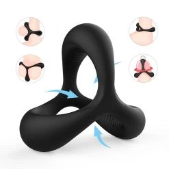 Honey Play Box Penis Toys Black Rider - Versatile Silcone Penis Ring