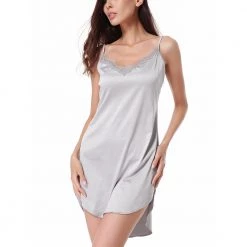 LYPS Sexy Satin Slip Nightie - Silver Sexy Lingerie