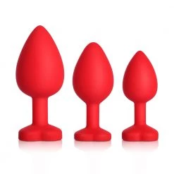 Honey Play Box Blue Gem Red Silicone Butt Plug Set Anal Toys