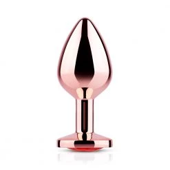 Honey Play Box Red Gem Rose Gold Metal Butt Plug