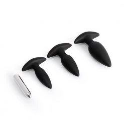 Honey Play Box Ariel - Silicone Vibrating Anal Plug Trainning Kit - Black