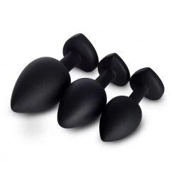 Honey Play Box Rainbow Gem Black Silicone Butt Plug Set Anal Toys