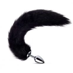 Honey Play Box Anal Toys Long Fox Tail Plug - Black Fur