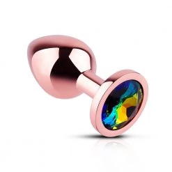 Honey Play Box Anal Toys Rainbow Gem Rose Gold Metal Butt Plug