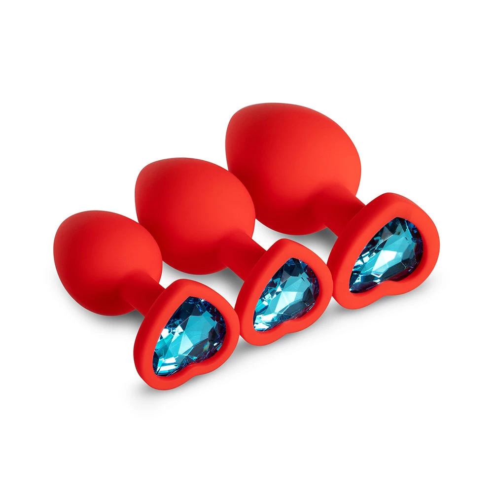 Honey Play Box Blue Gem Red Silicone Butt Plug Set Anal Toys 1 Honey Play Box Blue Gem Red Silicone Butt Plug Set Anal Toys