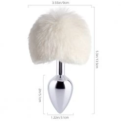 Honey Play Box Anal Toys White Bunny Tail Butt Plug