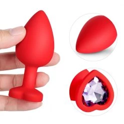 Honey Play Box Light Purple Gem Red Silicone Butt Plug Set Anal Toys