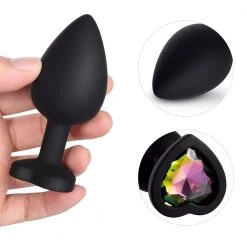 Honey Play Box Rainbow Gem Black Silicone Butt Plug Set Anal Toys