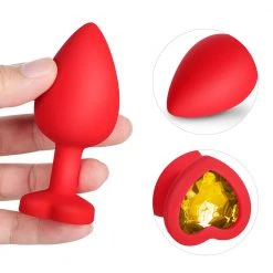 Honey Play Box Yellow Gem Red Silicone Butt Plug Set