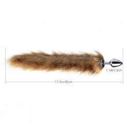 Honey Play Box Anal Toys Long Fox Tail Butt Plug - Brown Fur