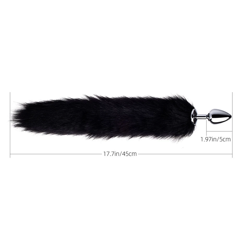 Honey Play Box Anal Toys Long Fox Tail Plug - Black Fur 3 Honey Play Box Anal Toys Long Fox Tail Plug - Black Fur