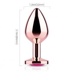 Honey Play Box Anal Toys Pink Gem Rose Gold Metal Butt Plug