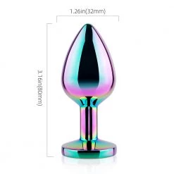 Honey Play Box Rainbow Gem Prism Metal Butt Plug Anal Toys