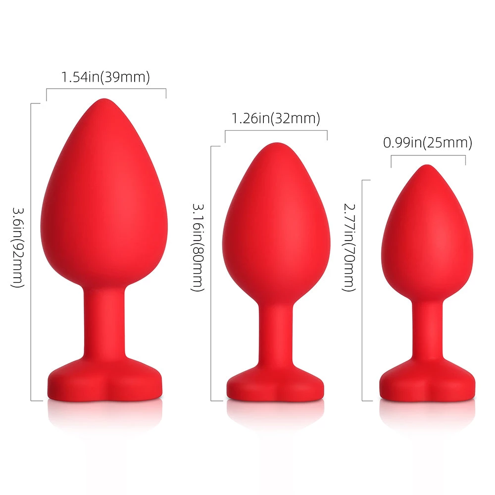 Honey Play Box Blue Gem Red Silicone Butt Plug Set Anal Toys 6 Honey Play Box Blue Gem Red Silicone Butt Plug Set Anal Toys