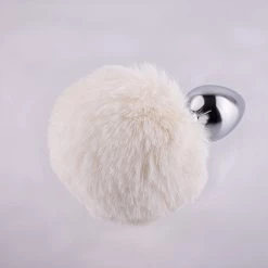 Honey Play Box Anal Toys White Bunny Tail Butt Plug