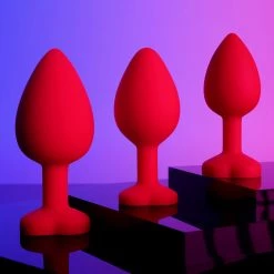 Honey Play Box Blue Gem Red Silicone Butt Plug Set Anal Toys 13 Honey Play Box Blue Gem Red Silicone Butt Plug Set Anal Toys