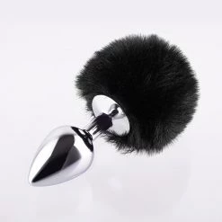 Honey Play Box Black Bunny Tail Butt Plug