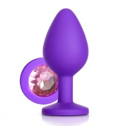 Honey Play Box Light Pink Gem Purple Silicone Butt Plug