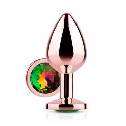 Honey Play Box Anal Toys Rainbow Gem Rose Gold Metal Butt Plug