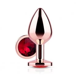 Honey Play Box Red Gem Rose Gold Metal Butt Plug