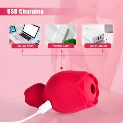 Honey Play Box Rose Queen - 2In1 Tongue Vibrator ＆ Rose Clit Sucker