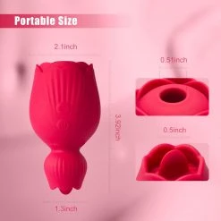 Honey Play Box Rose Queen - 2In1 Tongue Vibrator ＆ Rose Clit Sucker